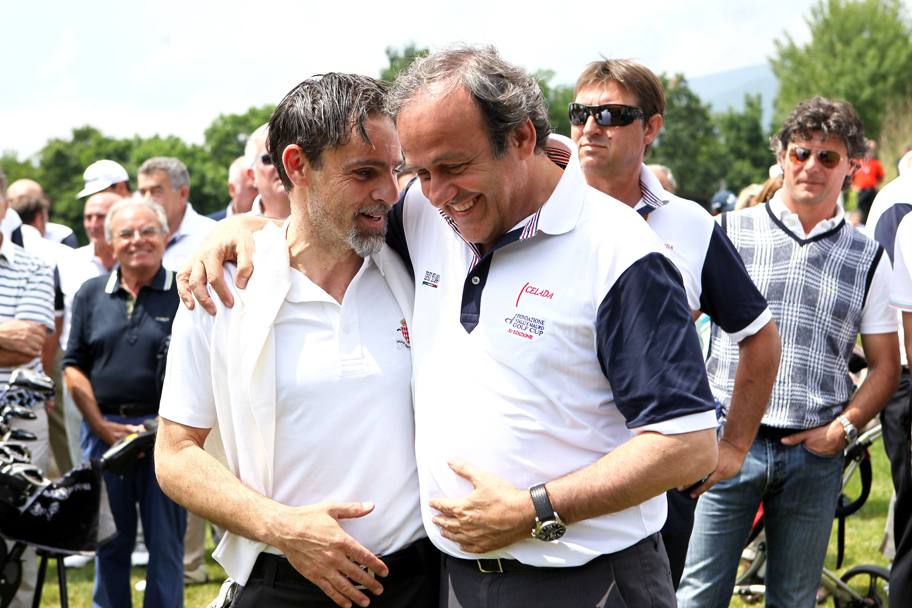 Michel Platini con Marco Simone (LaPresse)